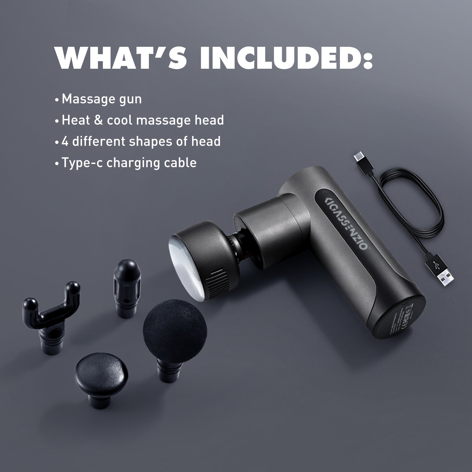 Hot and Cold Massage Gun Dark Grey